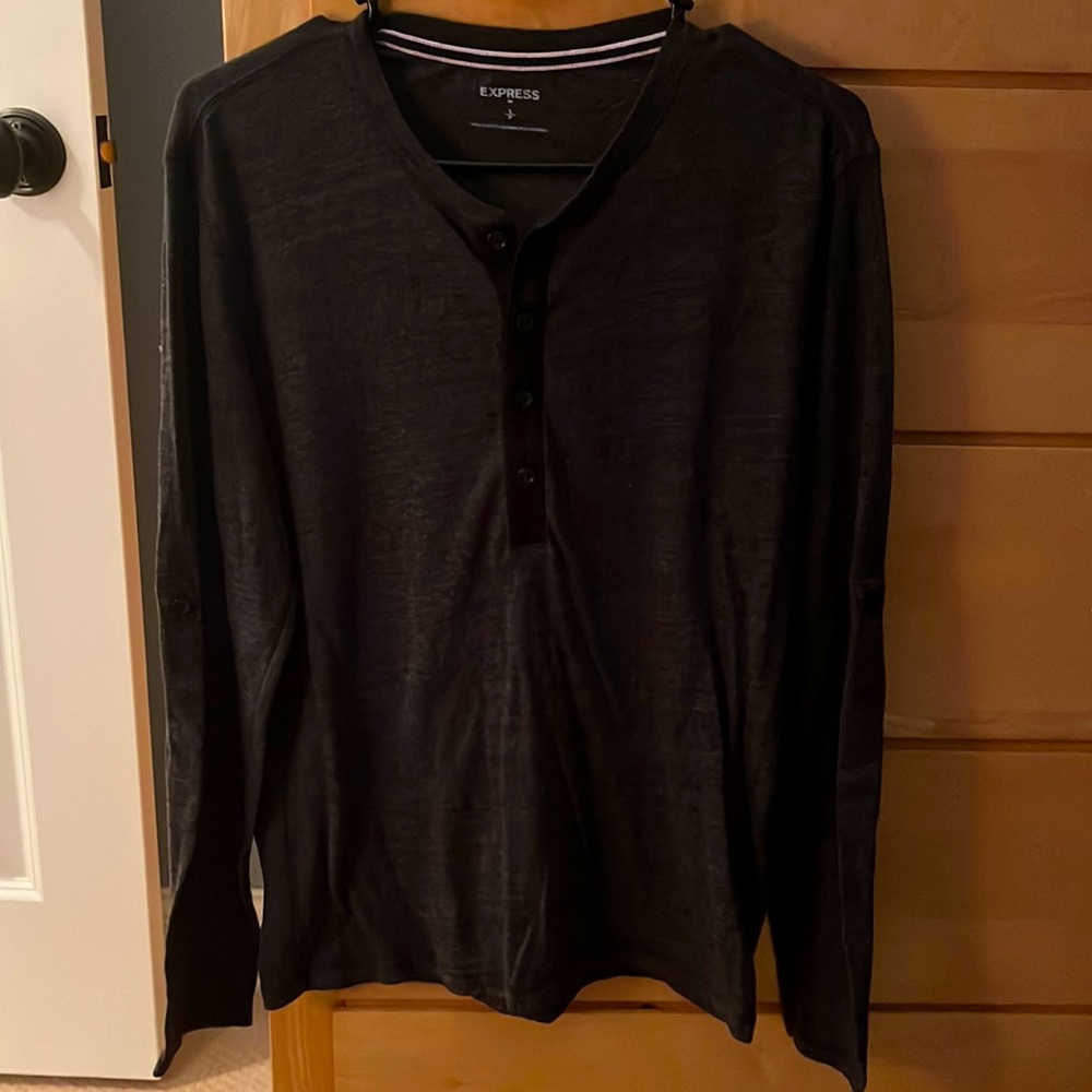 Mens Express Long Sleeve Henley T-Shirt
